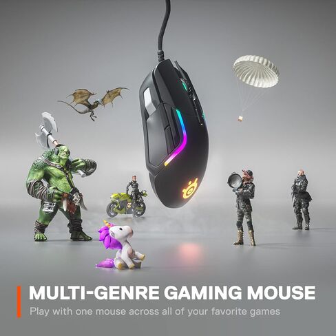 ماوس الألعاب SteelSeries Prime FPS - مستشعر بصري TrueMove Pro 18,000 CPI - 5 أزرار قابلة للبرمجة - مفاتيح بصرية مغناطيسية - إضاءة RGB بريزم الرائعة - أسود (متجدد) in Saudi Arabia