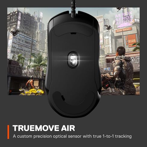 ماوس الألعاب SteelSeries Prime FPS - مستشعر بصري TrueMove Pro 18,000 CPI - 5 أزرار قابلة للبرمجة - مفاتيح بصرية مغناطيسية - إضاءة RGB بريزم الرائعة - أسود (متجدد) in Saudi Arabia