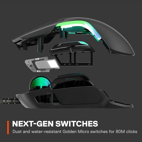 ماوس الألعاب SteelSeries Prime FPS - مستشعر بصري TrueMove Pro 18,000 CPI - 5 أزرار قابلة للبرمجة - مفاتيح بصرية مغناطيسية - إضاءة RGB بريزم الرائعة - أسود (متجدد) in Saudi Arabia