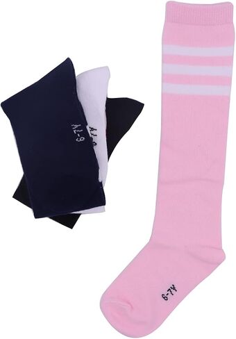 جوارب Ewanastore مكونة من 4 أزواج من القطن السميك طويلة حتى الركبة للأطفال والبنات والأطفال الصغار، 4 مقاسات متوفرة in Saudi Arabia
