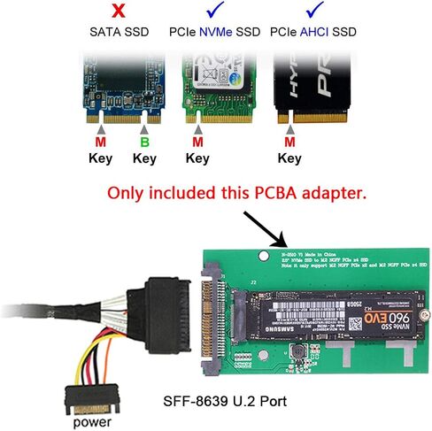 JSER U.2 U2 SFF-8639 NVME PCIe SSD Cable Male to Female Extension 50cm 68pin in Saudi Arabia