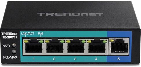 TRENDnet 10-Port Unmanaged Gigabit PoE+ Switch, 8 x Gigabit PoE+, 1 x Gigabit, 1 x Gigabit SFP Slot, 58W PoE Power Budget, 20Gbps Switching Capacity, Metal Network Switch, Fanless, Black, TE-GP102 in Saudi Arabia