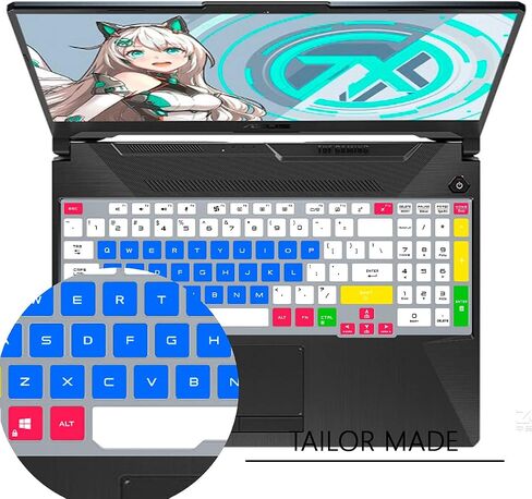 WYGCH Silicone Keyboard Cover for ASUS Tianxuan 15.6 inch/Tianxuan Plus 17.3 inch ASUS Flying Fortress 8 FA506 Gaming Laptop USA Version(Flame Colorful) in Saudi Arabia