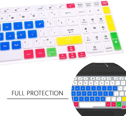 WYGCH Silicone Keyboard Cover for ASUS Tianxuan 15.6 inch/Tianxuan Plus 17.3 inch ASUS Flying Fortress 8 FA506 Gaming Laptop USA Version(Flame Colorful) in Saudi Arabia