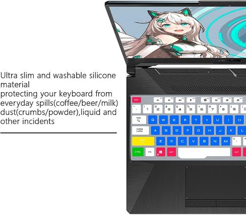 WYGCH Silicone Keyboard Cover for ASUS Tianxuan 15.6 inch/Tianxuan Plus 17.3 inch ASUS Flying Fortress 8 FA506 Gaming Laptop USA Version(Flame Colorful) in Saudi Arabia