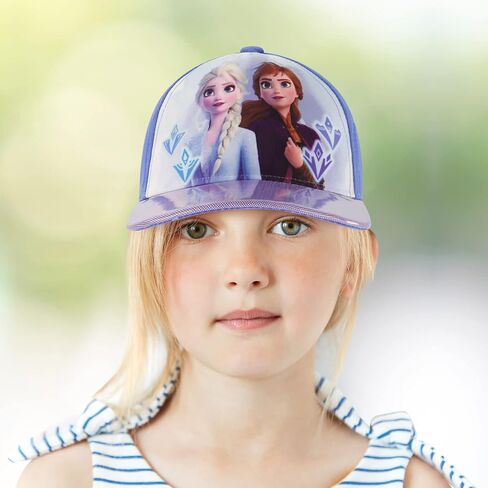 Disney Girls Baseball Cap, Frozen Elsa & Anna Adjustable Toddler 2-4 Or Girl Hats for Kids Ages 4-7 Purple in Saudi Arabia