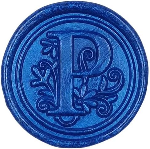 50Pcs Initial Alphabet Wax Seal Stickers, Envelope Seals, Self Adhesive, Envelope Seal Stickers for Wedding Invitation Christmas Valentines Day Birthday (Initial, Ocean Blue, B) in Kuwait