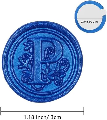 50Pcs Initial Alphabet Wax Seal Stickers, Envelope Seals, Self Adhesive, Envelope Seal Stickers for Wedding Invitation Christmas Valentines Day Birthday (Initial, Ocean Blue, B) in Kuwait