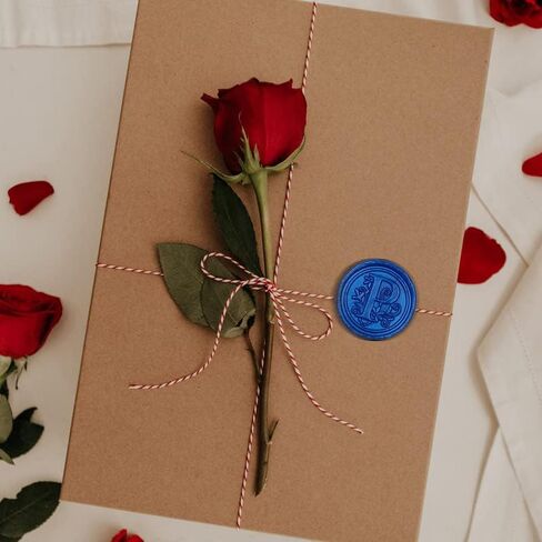 50Pcs Initial Alphabet Wax Seal Stickers, Envelope Seals, Self Adhesive, Envelope Seal Stickers for Wedding Invitation Christmas Valentines Day Birthday (Initial, Ocean Blue, B) in Kuwait