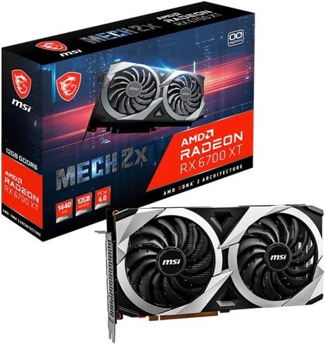 MSI Radeon RX 6700 XT MECH 2X 12G OC Gaming Graphics Card - 12GB GDDR6, 2620MHz, PCI Express 4, 192-bit, 3X DP v 1.4, HDMI 2.1 (Supports 4K & 8K) in Saudi Arabia