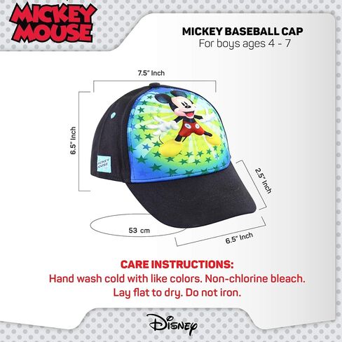 Disney Boys Baseball Cap, Mickey Mouse Adjustable Toddler Hat, Ages 2-4 Or Boy Hats For Kids Ages 4-7 in Saudi Arabia