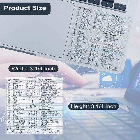 تصميم YINOVEEN لملصق اختصار لوحة المفاتيح لنظام Apple Mac OS لعام 2023-2008 (13-16 بوصة) MacBook Pro 13/14 /15/16 /MacBook Air 13 M1، ملصق اختصار MacBook، iMac 21 24 27 ملصق اختصار in Saudi Arabia