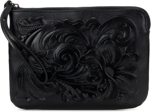 Patricia Nash Cassini Wristlet, Black Tooled in Saudi Arabia