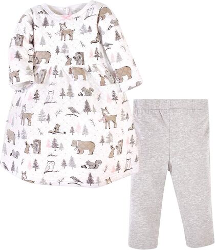 Hudson Baby baby girls Quilted Cotton and Leggings Casual Dress, Enchanted Forest, 4T US in Saudi Arabia