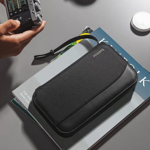 حامل جواز سفر tomtoc مع حامل بطاقة Sim ودبوس إخراج، ومحفظة سفر تحجب RFID ومجموعة حامل بطاقات اللقاح، منظم مستندات عائلي مقاوم للماء مع حزام معصم، ما يصل إلى 6 جوازات سفر in Kuwait