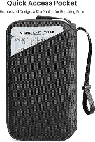 حامل جواز سفر tomtoc مع حامل بطاقة Sim ودبوس إخراج، ومحفظة سفر تحجب RFID ومجموعة حامل بطاقات اللقاح، منظم مستندات عائلي مقاوم للماء مع حزام معصم، ما يصل إلى 6 جوازات سفر in Kuwait