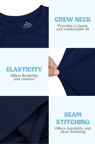 Cooraby 3 Pack Boys Swim Shirt UPF 50+ Long-Sleeve Rashguards Sun Protective Quick Dry Outdoor Shirt in Kuwait