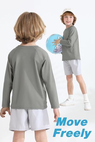 Cooraby 3 Pack Boys Swim Shirt UPF 50+ Long-Sleeve Rashguards Sun Protective Quick Dry Outdoor Shirt in Kuwait