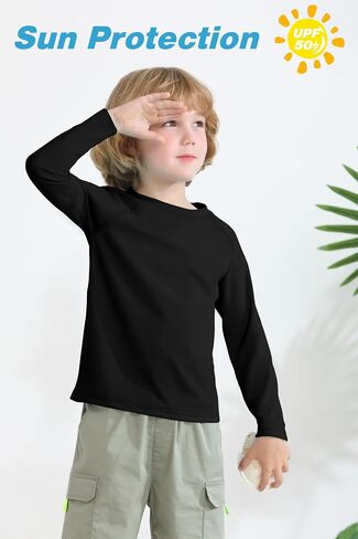 Cooraby 3 Pack Boys Swim Shirt UPF 50+ Long-Sleeve Rashguards Sun Protective Quick Dry Outdoor Shirt in Kuwait