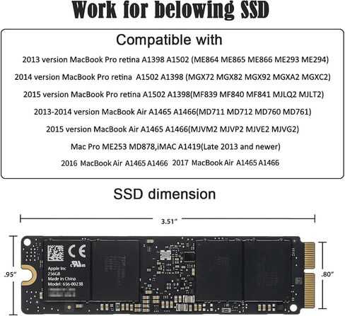 Cablecc PCI Express PCI-E 1X إلى 12+16Pin 2013-2017 Mac Pro Air SSD تحويل بطاقة لـ A1493 A1502 A1465 A1466 in Kuwait