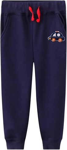 LOKTARC 2 Pack Boys Drawstring Sweatpants Cute Pattern Cotton Sport Jogger Pants in Saudi Arabia