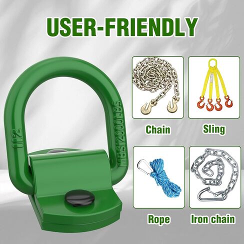 Eapele 1/2" Heavy Duty Bolt-On Forged D Ring Tie-Down Anchors, 12000Lbs Break Strength Anchor Hooks for Trailer Truck Cargo Tie Downs (Pack of 4) in Kuwait
