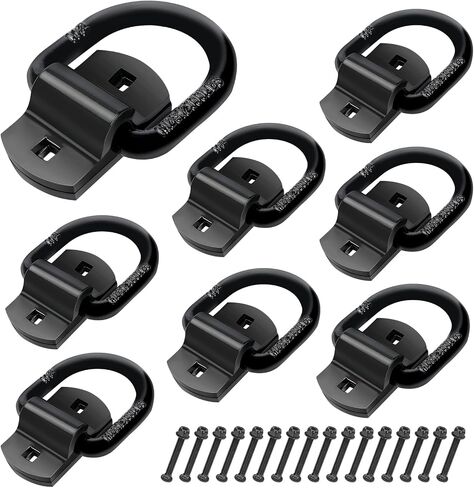 Eapele 1/2" Heavy Duty Bolt-On Forged D Ring Tie-Down Anchors, 12000Lbs Break Strength Anchor Hooks for Trailer Truck Cargo Tie Downs (Pack of 4) in Kuwait