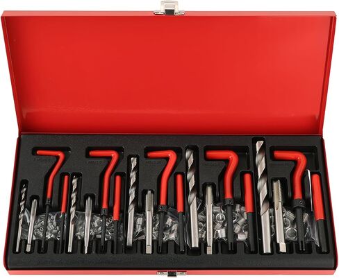 DASBET 131pcs Metric Thread Repair Tool Kit | HSS Drill Helicoil Repair Kit Metric M5 M6 M8 M10 M12 in Saudi Arabia