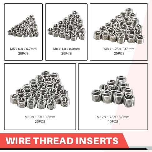 DASBET 131pcs Metric Thread Repair Tool Kit | HSS Drill Helicoil Repair Kit Metric M5 M6 M8 M10 M12 in Saudi Arabia