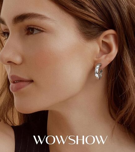 wowshow Chunky Thick Gold Tube Hoops Earrings for Women in Kuwait