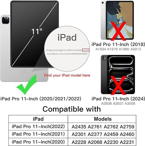 JETech Case for iPad Pro 11 Inch, 2022/2021/2020 Model, Slim Stand Hard Back Shell Smart Cover with Auto Wake/Sleep (Black) in Saudi Arabia