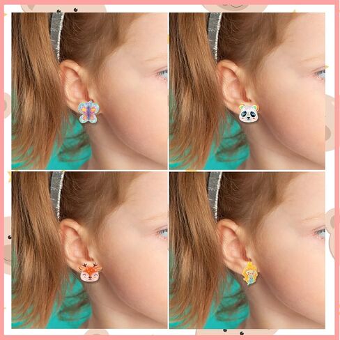 Kids Clip On Earrings for Girls 32 Pairs Hypoallergenic Clips Earrings for Girls Toy Earrings Princess Play Jewelry Party Favor in Saudi Arabia