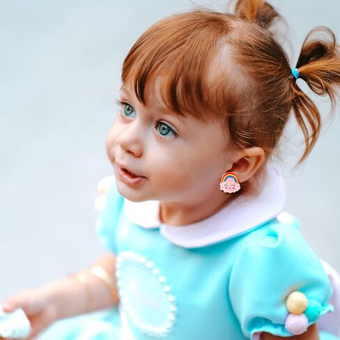 Kids Clip On Earrings for Girls 32 Pairs Hypoallergenic Clips Earrings for Girls Toy Earrings Princess Play Jewelry Party Favor in Saudi Arabia