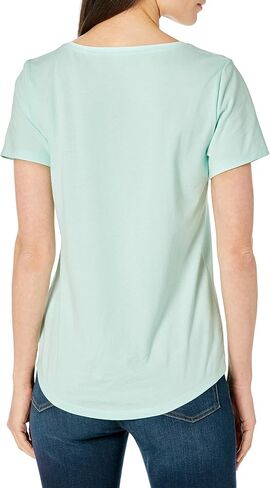 Amazon Essentials Women's Classic-Fit 100% Cotton Short-Sleeve V-Neck T-Shirt (Available in Plus Size), Pack of 2 in Kuwait