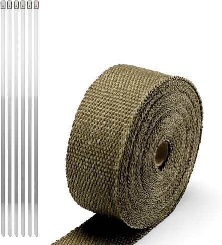 JDMBESTBOY الفضة العادم الأنابيب العزل الحراري التفاف الحرارة 2 "× 50' دراجة نارية رأس حماية الألياف الزجاجية الحرارة درع 6X العلاقات غير القابل للصدأ in Kuwait