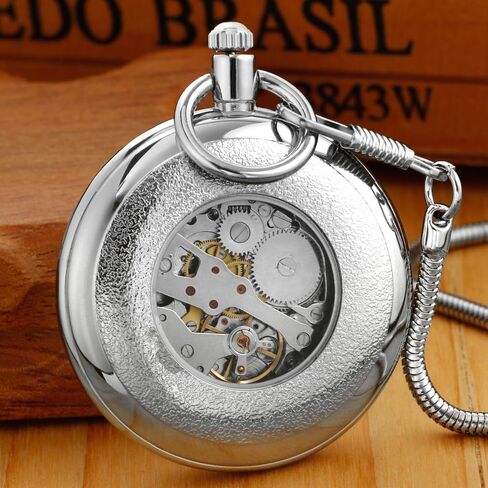 Tiong Vintage Copper Design Hand Winding Mechanical Pocket Watch Mens Watches in Saudi Arabia