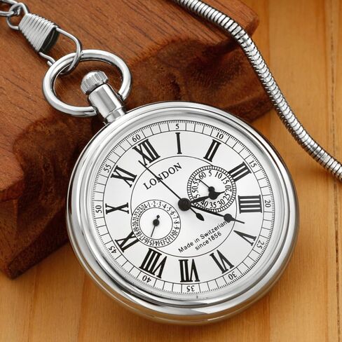 Tiong Vintage Copper Design Hand Winding Mechanical Pocket Watch Mens Watches in Saudi Arabia