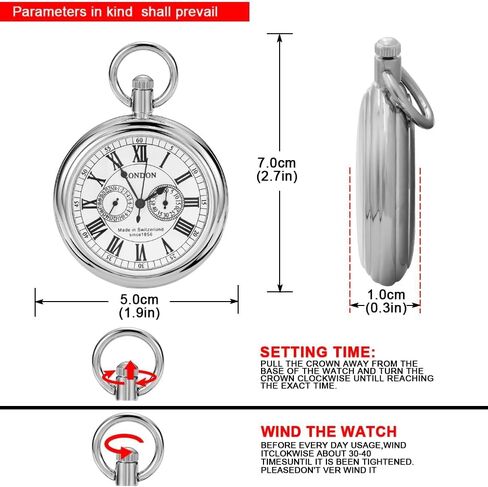 Tiong Vintage Copper Design Hand Winding Mechanical Pocket Watch Mens Watches in Saudi Arabia