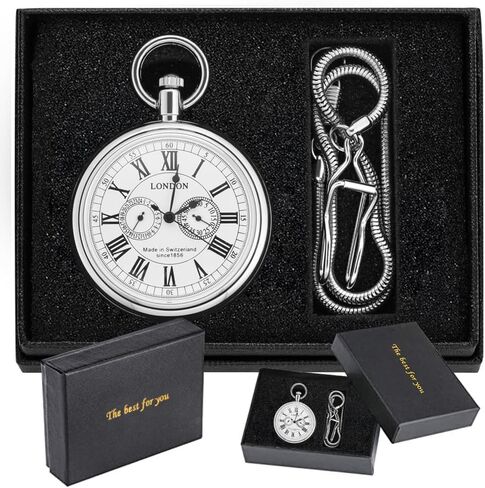 Tiong Vintage Copper Design Hand Winding Mechanical Pocket Watch Mens Watches in Saudi Arabia