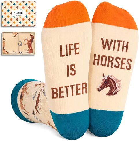 Zmart Unisex Funny Horse Gifts Equestrian Gifts Women, Novelty Horse Socks Equestrian Socks for Men Horse Riding Socks in Saudi Arabia