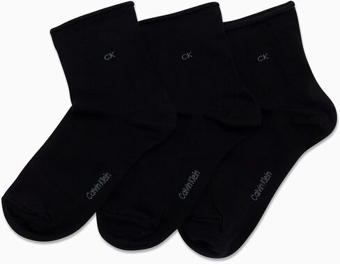 Calvin Klein Women's Socks - Roll Cuff Crew Socks (3 Pack), Size 4-10, Assorted in Saudi Arabia