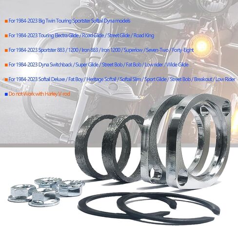 Exhaust Flange Gasket Seal Install Kit for Harley-Davidson Big Twin Sportster 883 1200 XL883 XL1200 48 72 1984-2022 in Saudi Arabia