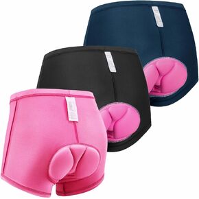 Women's 3D Padded Cycling Underwear Shorts - Bike Undershorts Bicycle MTB Underpants with Mesh, Breathable, Lightweight