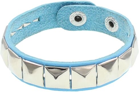 TURTLEDOVE Punk Bracelet for Men Women - Goth Black Leather Wristband with Metal Studded - Spike Rivets Cuff Bangle (3 Studded Bracelet) in Kuwait