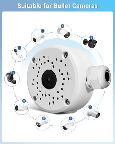 WEILAILIFE 【معدن IP66 مقاوم للماء 】 صندوق توصيل الكاميرا العالمي صندوق توصيل مقاوم للماء لصندوق توصيل الكاميرات الخارجية للرصاصة in Kuwait