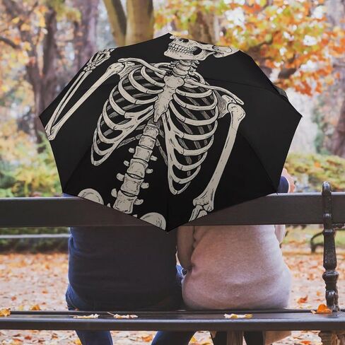 Skull Travel Umbrella Rock And Roll Skeleton Bone Windproof Compact Automatic Open/Close Folding Rain Umbrellas Sugar Candy Skull Day of Dead Collapsible Auto Portable Umbrella for Women Girls Kids in Kuwait