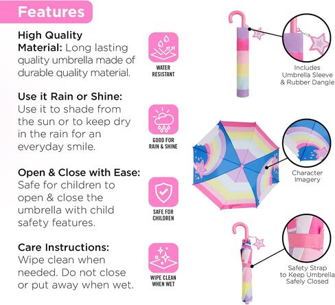 addie & tate Kids Umbrella & Rain Coats for Boys Shark Set - Toddler Umbrella for Kids and Raincoat for Boys in Fun Jacket Styles for 3-5 in Kuwait