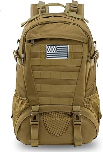 Jueachy Tactical Backpack for Men Hiking Day Pack Molle Military Rucksack Waterproof 30L EDC Bag with USA Flag Patch in Saudi Arabia