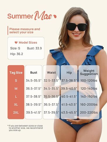 Summer Mae Ruffle Maternity Swimsuit One Piece V-Neck Lace Up Bathing Suit | Adjustable Lace-Up Back, Side Ruching, Stretch Fabric, Removable Pads, Underbust Support, Babymoon, Pool and Beach Days in Saudi Arabia