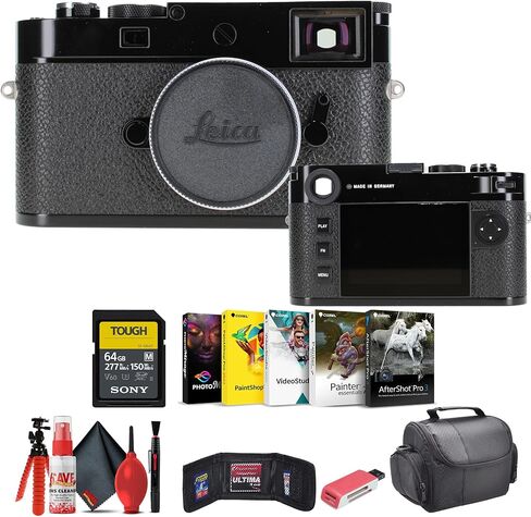 كاميرا Leica M11 Rangefinder (أسود) (20200) + بطاقة ذاكرة سعة 64 جيجابايت + برنامج Corel Photo + قارئ بطاقات + حافظة + حامل ثلاثي مرن + طقم تنظيف + محفظة ذاكرة in Saudi Arabia